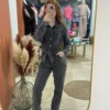 Combinaison jean femme longue ceinturée
