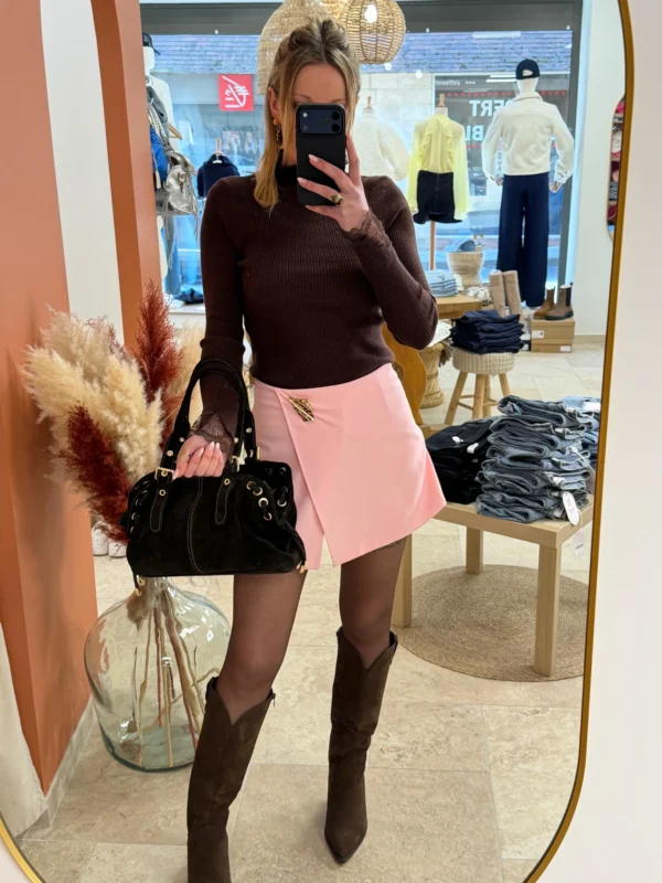 Jupe short femme chic avec bijoux doré - Dream By C