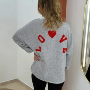 SWEAT GRIS LOVE OVERSIZE AVEC CŒUR | DREAM BY C