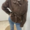 Veste jean femme ceinturée tendance