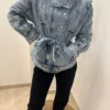 Veste jean femme ceinturée tendance