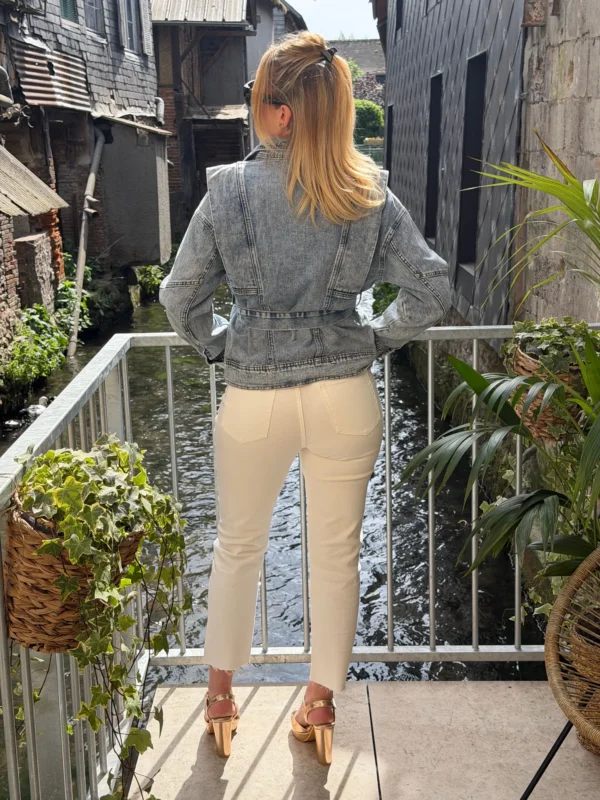 Veste jean femme ceinturée – Oversize & Cœur doré | Dream By C