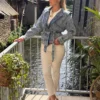 Veste jean femme ceinturée – Oversize & Cœur doré | Dream By C