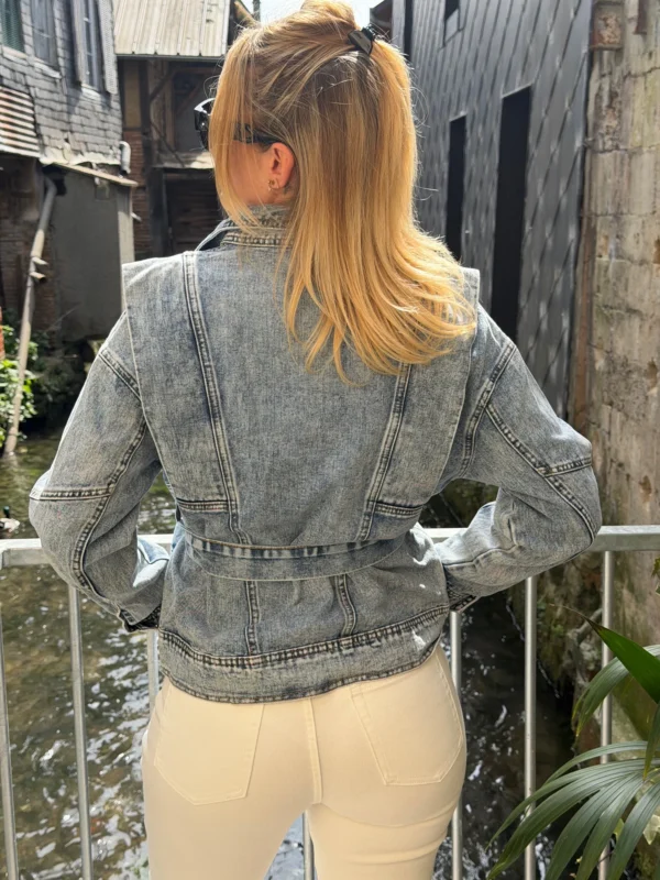 Veste jean femme ceinturée – Oversize & Cœur doré | Dream By C