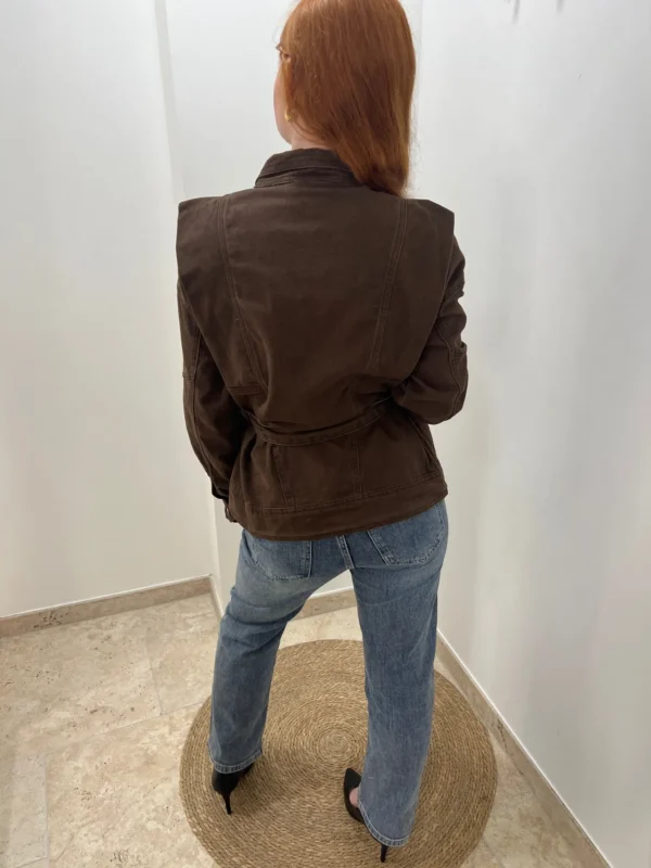 Veste jean femme ceinturée tendance
