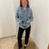 Veste jean femme ceinturée tendance