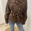 Veste jean femme ceinturée tendance