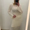 Jupe longue crochet femme écrue B Young