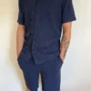 Polo homme marine piqué nid d'abeille | Dream By C