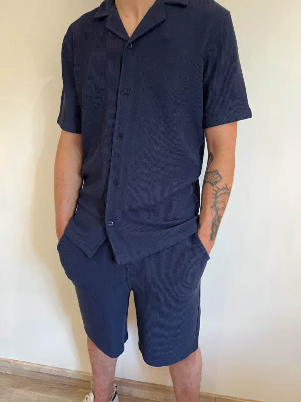 Polo homme marine piqué nid d'abeille | Dream By C