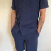 Polo homme marine piqué nid d'abeille | Dream By C