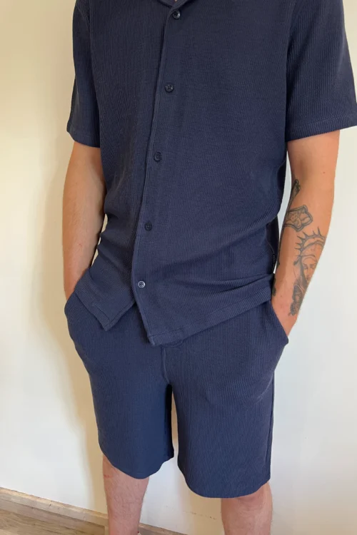 Polo homme marine piqué nid d'abeille | Dream By C