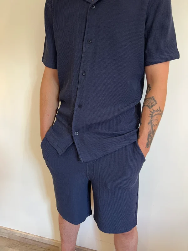 Polo homme marine piqué nid d'abeille | Dream By C