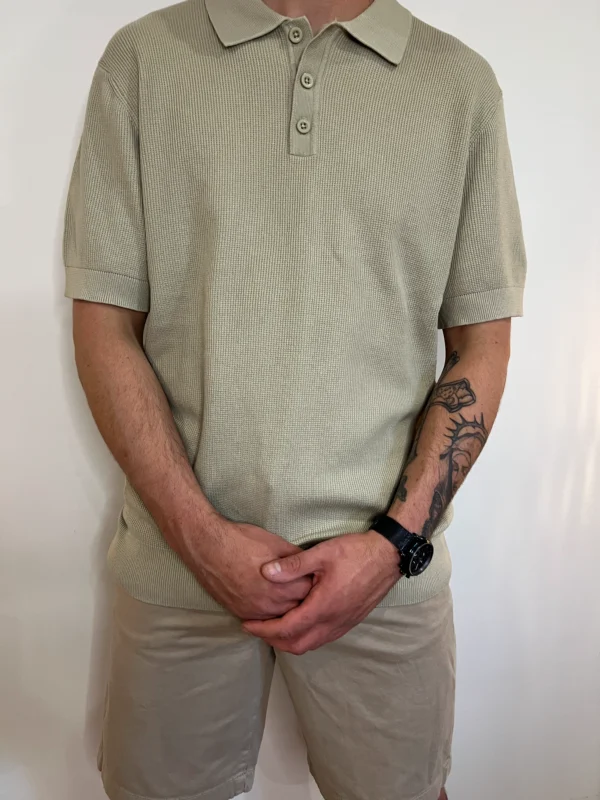 Polo maille homme beige nid d'abeille Casual Friday | Dream By C