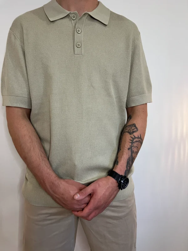 Polo maille homme beige nid d'abeille Casual Friday | Dream By C
