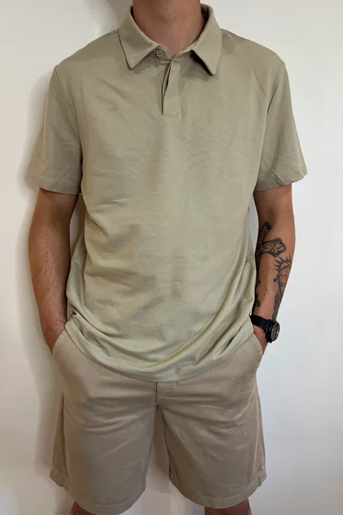 Polo maille homme beige nid d'abeille Casual Friday | Dream By C