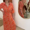 Robe longue femme orange – Motifs B.Young | Dream By C