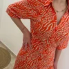 Robe longue femme orange – Motifs B.Young | Dream By C