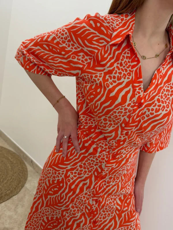 Robe longue femme orange – Motifs B.Young | Dream By C