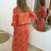 Robe longue femme orange – Motifs B.Young | Dream By C