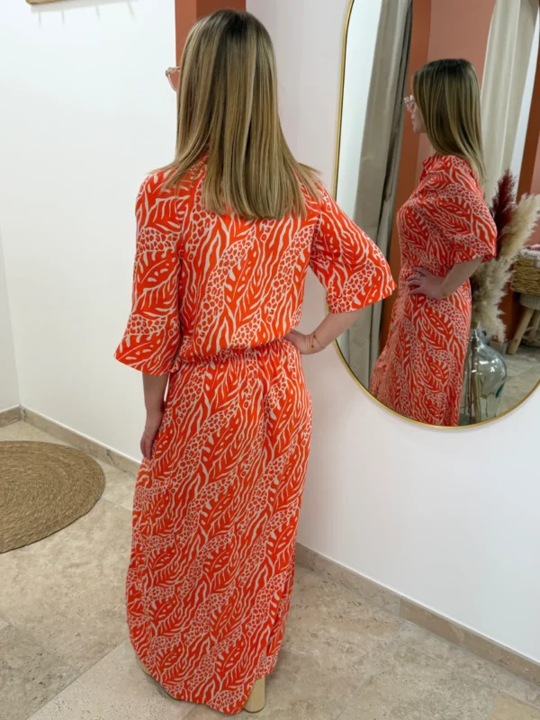 Robe longue femme orange – Motifs B.Young | Dream By C