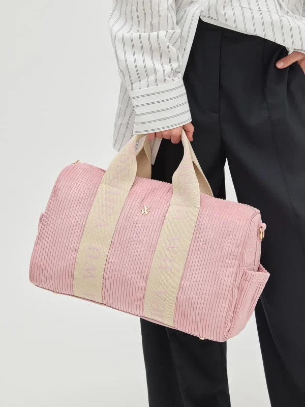 Sac Laure rose Vanessa Wu velours côtelé