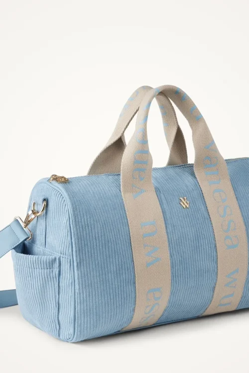 Sac Laure Vanessa Wu velours bleu ciel