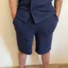 Short homme marine piqué nid d'abeille | Dream By C