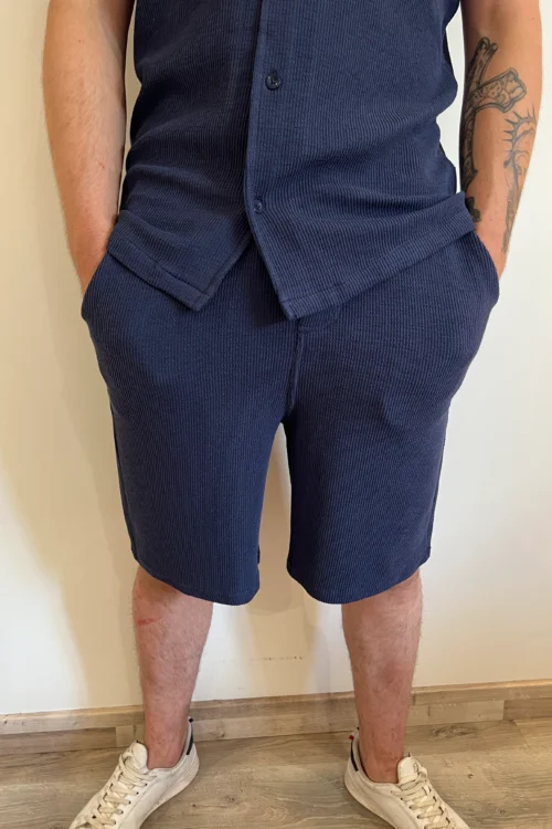 short-homme-marine-pique-nid-abeille-casual-friday- Short homme marine piqué nid d'abeille | Dream By C
