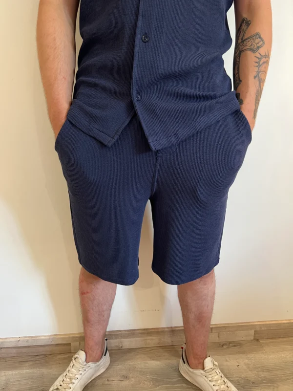 Short homme marine piqué nid d'abeille | Dream By C