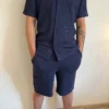 Short homme marine piqué nid d'abeille | Dream By C