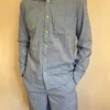 Short homme rayé bleu coton, relaxed fit | Dream By C