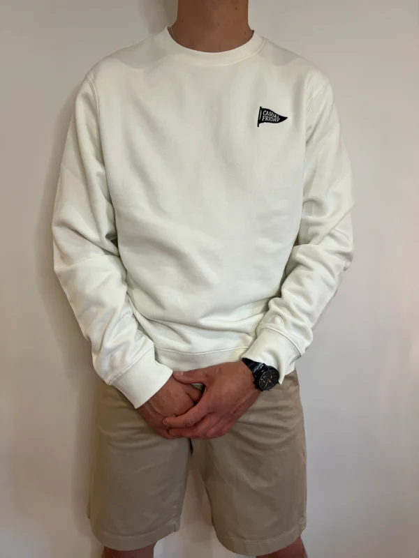 Sweat homme coton blanc brodé Casual Friday | Dream By C