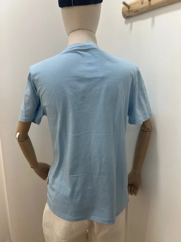 T-shirt homme coton bleu ciel brodé Casual Friday | Dream By C