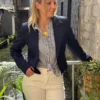 Blazer court femme cintré – Bleu marine camel écru | Dream By C