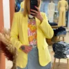 Blazer mi long femme coloré – Cintré manches 3/4 | Dream By C