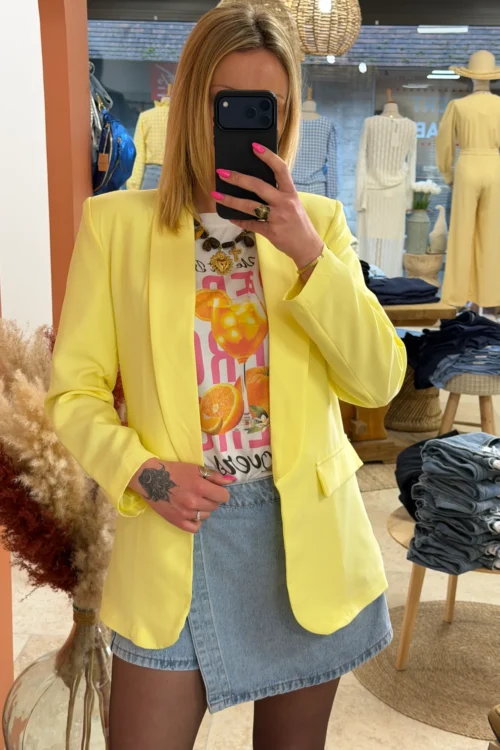 Blazer mi long femme coloré – Cintré manches 3/4 | Dream By C