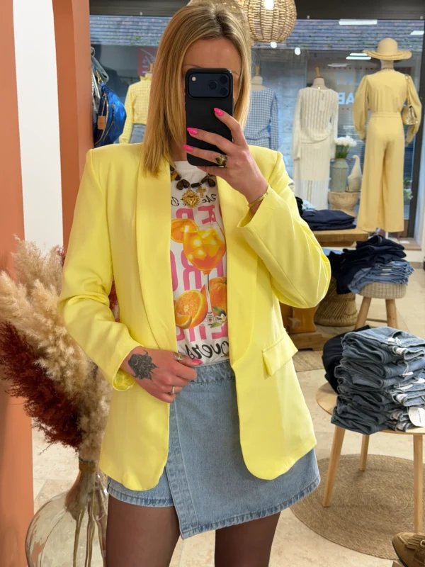 Blazer mi long femme coloré – Cintré manches 3/4 | Dream By C