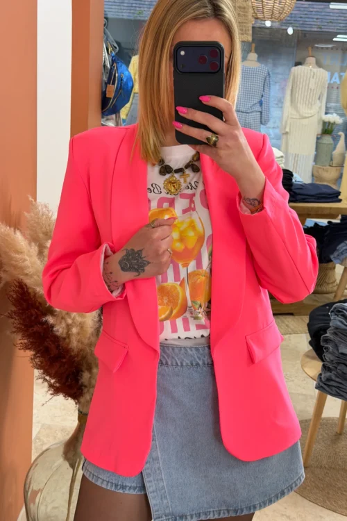 Blazer mi long femme coloré – Cintré manches 3/4 | Dream By C