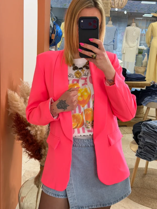 Blazer mi long femme coloré – Cintré manches 3/4 | Dream By C