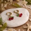 Boucles d'oreilles cerises femme – Créoles dorées | Dream By C