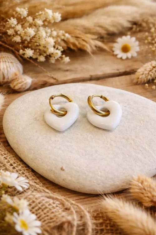 Boucles d'oreilles cœur femme colorées – Créoles | Dream By C