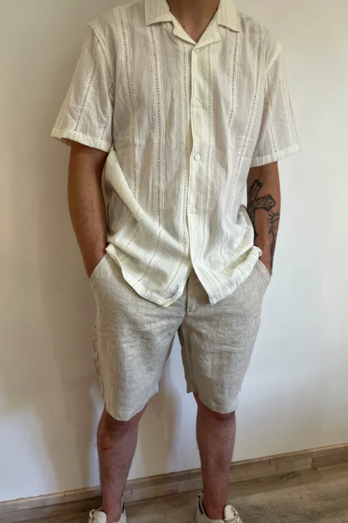 Chemise manches courtes homme broderie anglaise | Dream By C