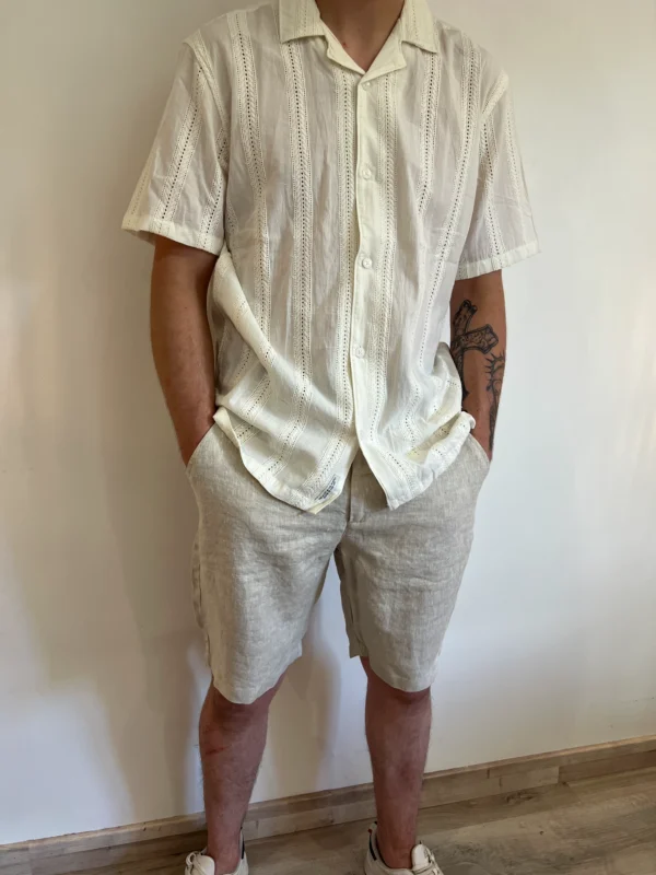 Chemise manches courtes homme broderie anglaise | Dream By C