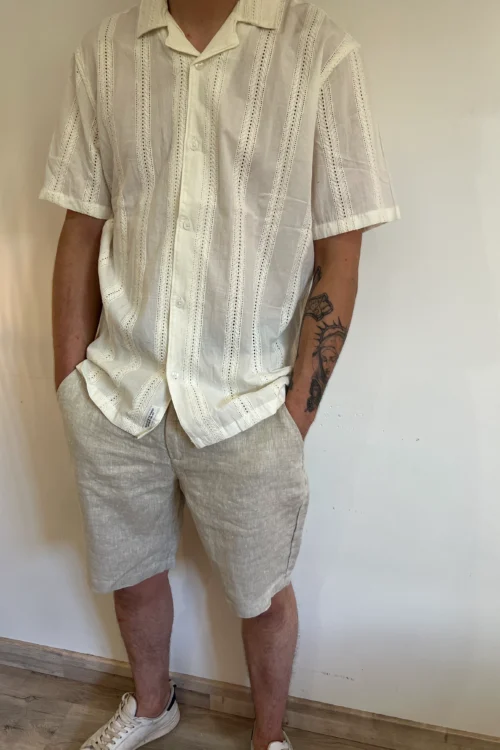 Chemise manches courtes homme broderie anglaise | Dream By C