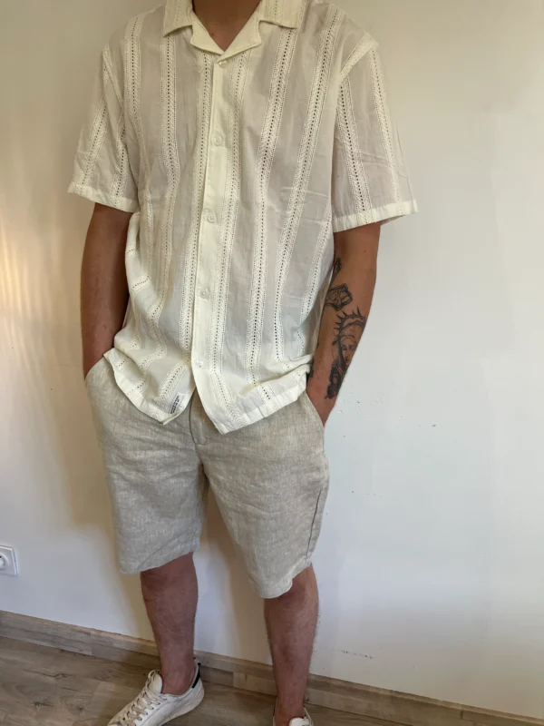 Chemise manches courtes homme broderie anglaise | Dream By C