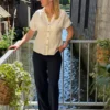 Pantalon fluide lin femme bleu marine – B.Young | Dream By C