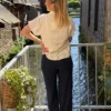 Pantalon fluide lin femme bleu marine – B.Young | Dream By C