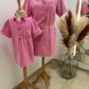Robe en jean enfant fille rose – Col chemise | Dream By C