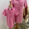 Robe en jean enfant fille rose – Col chemise | Dream By C